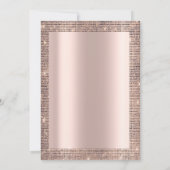 Roos Gold Glitter Sequins Lijst Dress Quinceañera Kaart (Achterkant)