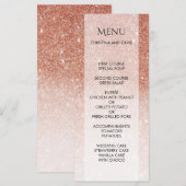 Roos Gold Glitter Shiny Elegant Menu (Voorkant / Achterkant)