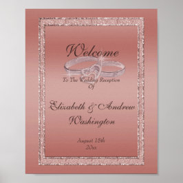 Roos Gold Glitter & Silver Wedding Rings Poster