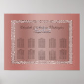 Roos Gold Glitter & Silver Wedding Rings Poster (Voorkant)