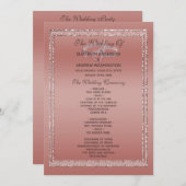 Roos Gold Glitter & Silver Wedding Rings Programmakaart (Voorkant / Achterkant)