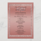 Roos Gold Glitter & Silver Wedding Rings Programmakaart (Voorkant)