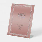 Roos Gold Glitter & Silver Wedding Rings Reclamebord Met Voetstuk (Voorkant)