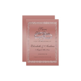 Roos Gold Glitter & Silver Wedding Rings Save The Date