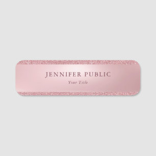 Roos Gold Glitter Sjabloon Elegant Professional Naamplaatje
