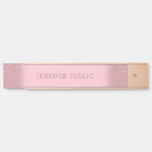 Roos Gold Glitter-Sjabloon Gematigd, eenvoudig Deurbordje (Voorkant)