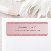 Roos Gold Glitter Sjabloon Modern retouradres Etiket (Insitu)