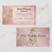 Roos Gold Glitter + Sjabloon van 14.000 rpm Visitekaartje (Voorkant / Achterkant)