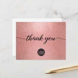 Roos Gold glitter Small Business Klant Briefkaart