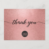 Roos Gold glitter Small Business Klant Briefkaart (Voorkant)