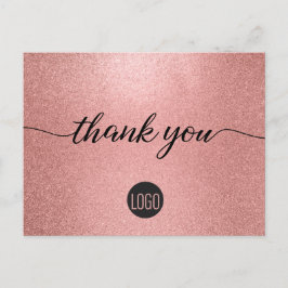 Roos Gold glitter Small Business Klant Briefkaart