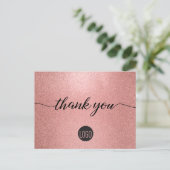 Roos Gold glitter Small Business Klant Briefkaart (Staand voorkant)