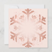 Roos Gold Glitter Snowflake Xmas Holiday Kaart (Achterkant)