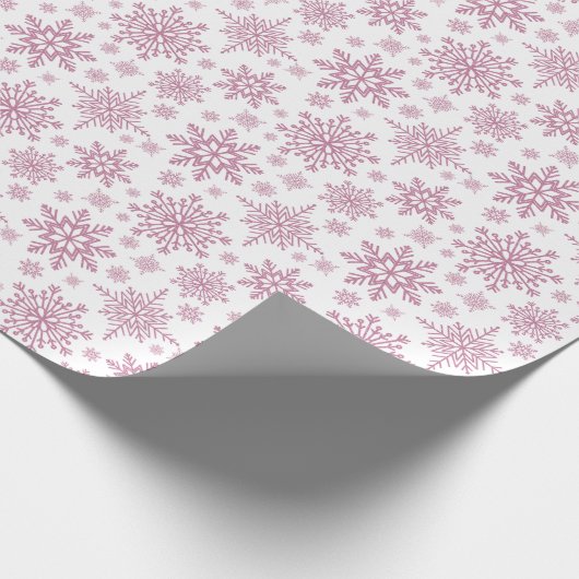 Roos Gold Glitter Snowflakes Cadeaupapier (Hoek)