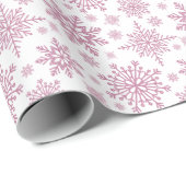 Roos Gold Glitter Snowflakes Cadeaupapier (Rol Hoek)