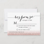 Roos Gold Glitter Song Request Wedding RSVP Kaartje (Voorkant)