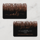 Roos Gold Glitter Spark Elegant Professional Nails Visitekaartje (Voorkant / Achterkant)