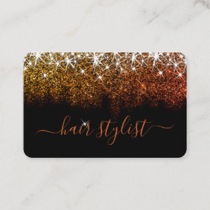 Roos Gold Glitter Spark Professional Hair Stylist Visitekaartje