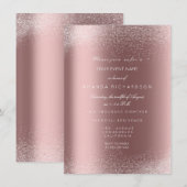 Roos Gold Glitter Spark Sand Bridal Birthday Kaart (Voorkant / Achterkant)