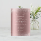 Roos Gold Glitter Spark Sand Bridal Birthday Kaart (Staand voorkant)