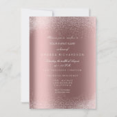 Roos Gold Glitter Spark Sand Bridal Birthday Kaart (Voorkant)