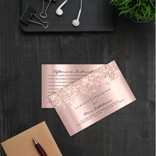 Roos Gold Glitter Spark Visitekaartje