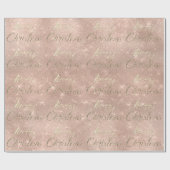 Roos Gold Glitter Spark voor prettige kerstparken Cadeaupapier (Vlak)