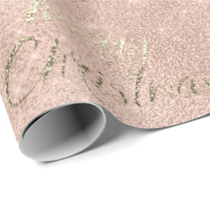 Roos Gold Glitter Spark voor prettige kerstparken Cadeaupapier