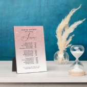Roos Gold Glitter Sparkle Blush Salon Price List Fotoplaat (Zijkant)