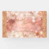 Roos Gold Glitter Sparkle Bokeh Pink Vrijgezellenf Spandoek (Horizontaal)