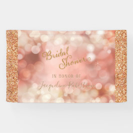 Roos Gold Glitter Sparkle Bokeh Pink Vrijgezellenf Spandoek