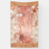Roos Gold Glitter Sparkle Bokeh Pink Vrijgezellenf Spandoek (Verticaal)