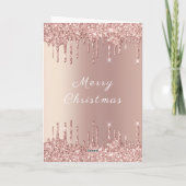 Roos Gold Glitter Sparkle Christmas Kaart (Achterkant)