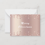 Roos Gold Glitter Sparkle Christmas Kaart Notitiekaartje (Achterkant)