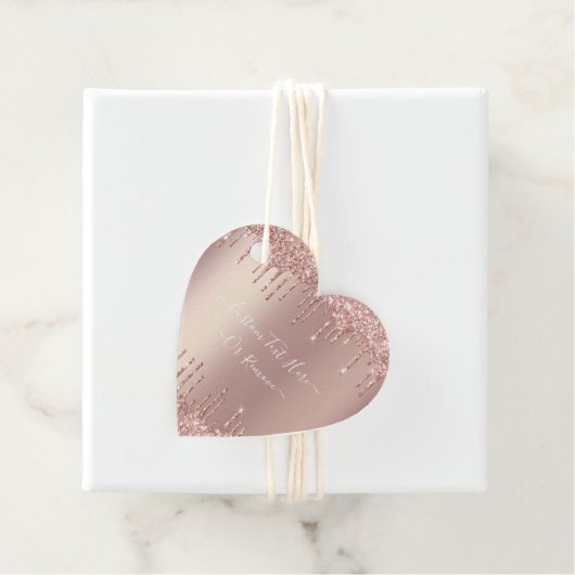 Roos Gold Glitter Sparkle Custom Text Gift Labels (In situ)