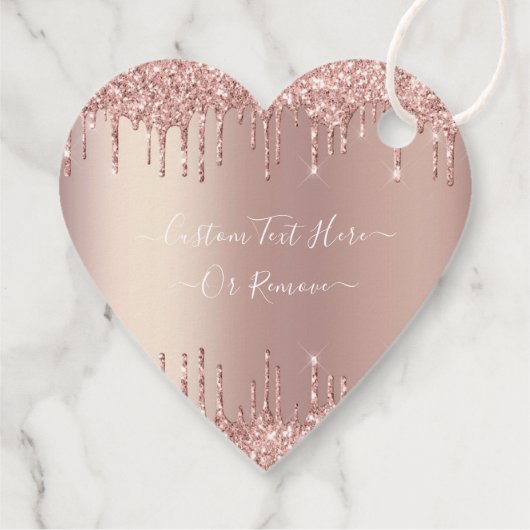 Roos Gold Glitter Sparkle Custom Text Gift Labels (Achterkant)