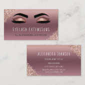 Roos Gold Glitter Sparkle Eyelash Extensions Visitekaartje (Voorkant / Achterkant)