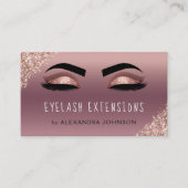 Roos Gold Glitter Sparkle Eyelash Extensions Visitekaartje (Voorkant)