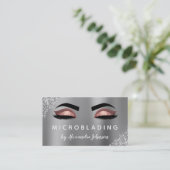 Roos Gold Glitter Sparkle Eyelashes Microblading Visitekaartje (Staand voorkant)