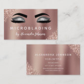 Roos Gold Glitter Sparkle Eyelashes Microblading Visitekaartje (Voorkant / Achterkant)