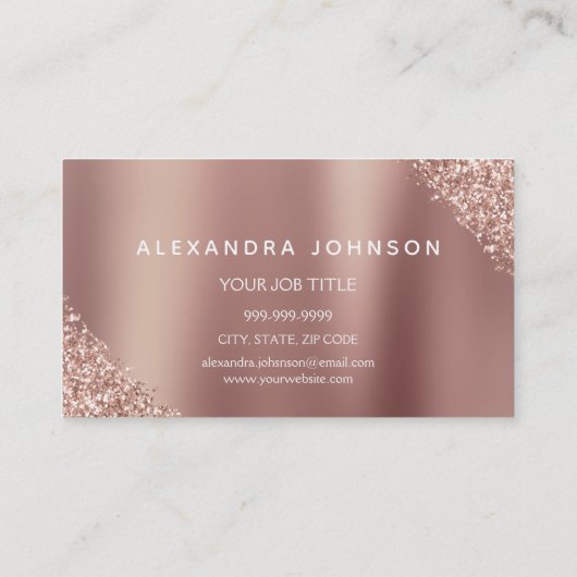 Roos Gold Glitter Sparkle Eyelashes Microblading Visitekaartje (Achterkant)