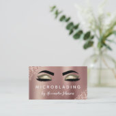 Roos Gold Glitter Sparkle Eyelashes Microblading Visitekaartje (Staand voorkant)