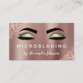 Roos Gold Glitter Sparkle Eyelashes Microblading Visitekaartje (Voorkant)