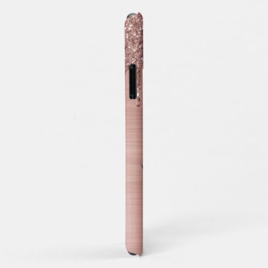 Roos Gold Glitter Sparkle Eyelashes Monogram Naam Case-Mate iPhone Case (Achterkant/rechts)