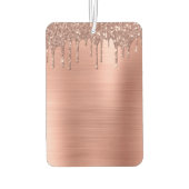 Roos Gold Glitter Sparkle Eyelashes Monogram Naam Luchtverfrisser (Achterkant)