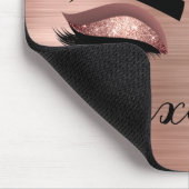 Roos Gold Glitter Sparkle Eyelashes Monogram Naam Muismat (Hoek)