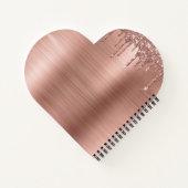 Roos Gold Glitter Sparkle Eyelashes Monogram Naam Notitieboek (Achterkant)