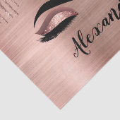Roos Gold Glitter Sparkle Eyelashes Monogram Naam Tissuepapier (Detail)