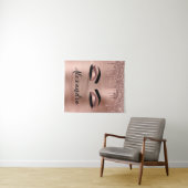 Roos Gold Glitter Sparkle Eyelashes Monogram Naam Wandkleed (In Situ (horizontaal))