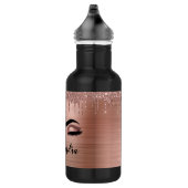 Roos Gold Glitter Sparkle Eyelashes Monogram Naam Waterfles (Rechts)
